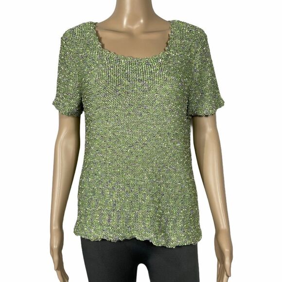 Crazy Horse Collection Green Knitted  Top - Picture 2 of 14